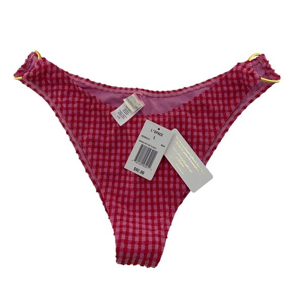 L*Space  Gingham Mondo Bikini Bottom Classic L - Picture 3 of 7